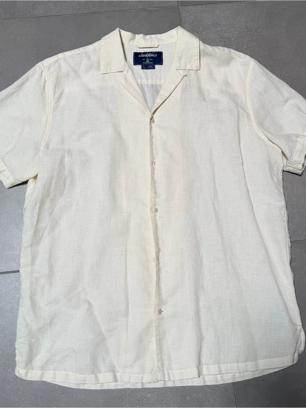 Chubbies Men's Linen Camp Collar Shirt Large